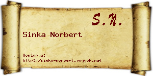 Sinka Norbert névjegykártya