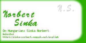 norbert sinka business card